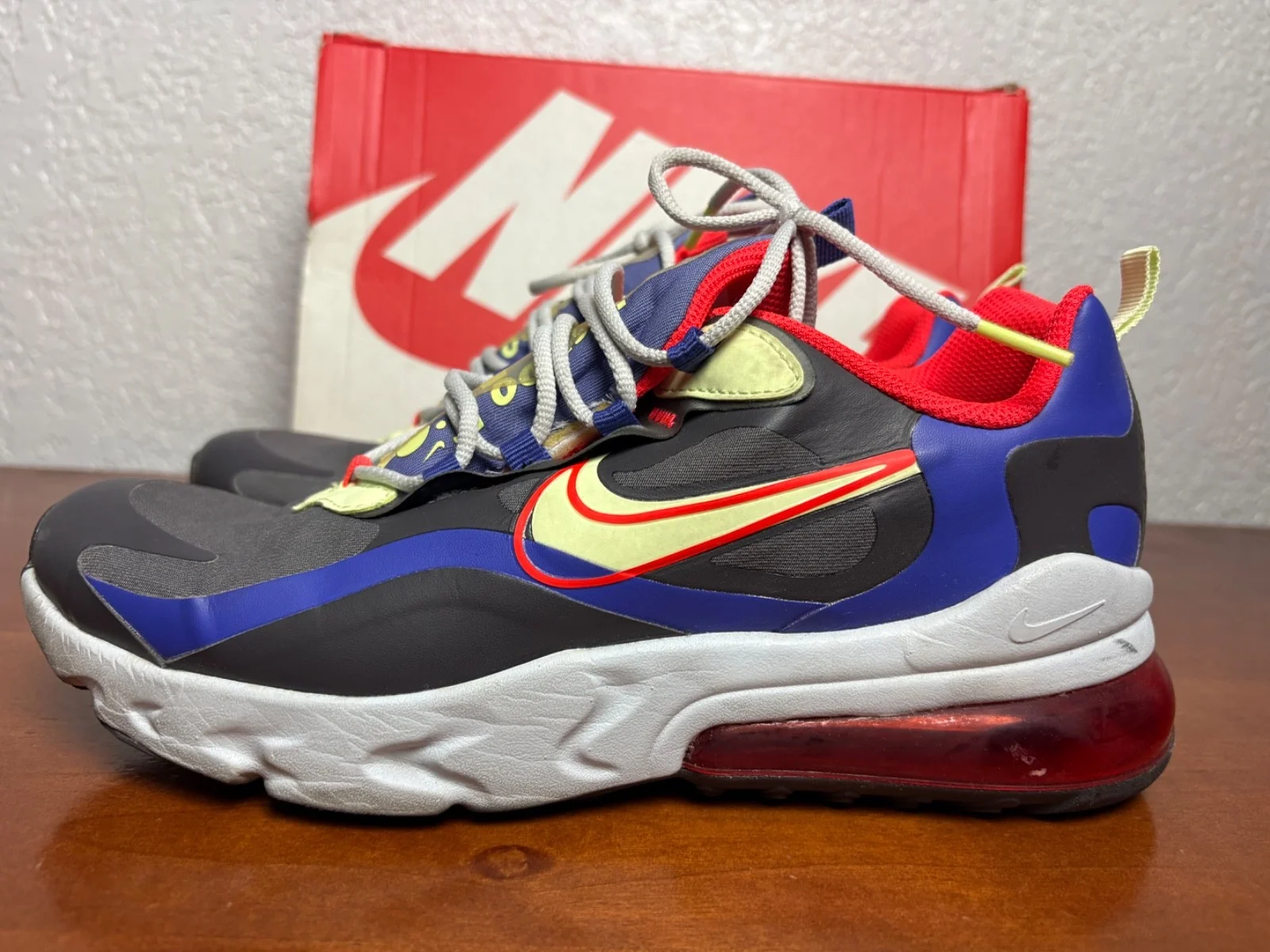 Nike Air Max 270 React GS Thunder Grey Barely Volt CT1630-001 Size 7Y Sneakers – photo 7