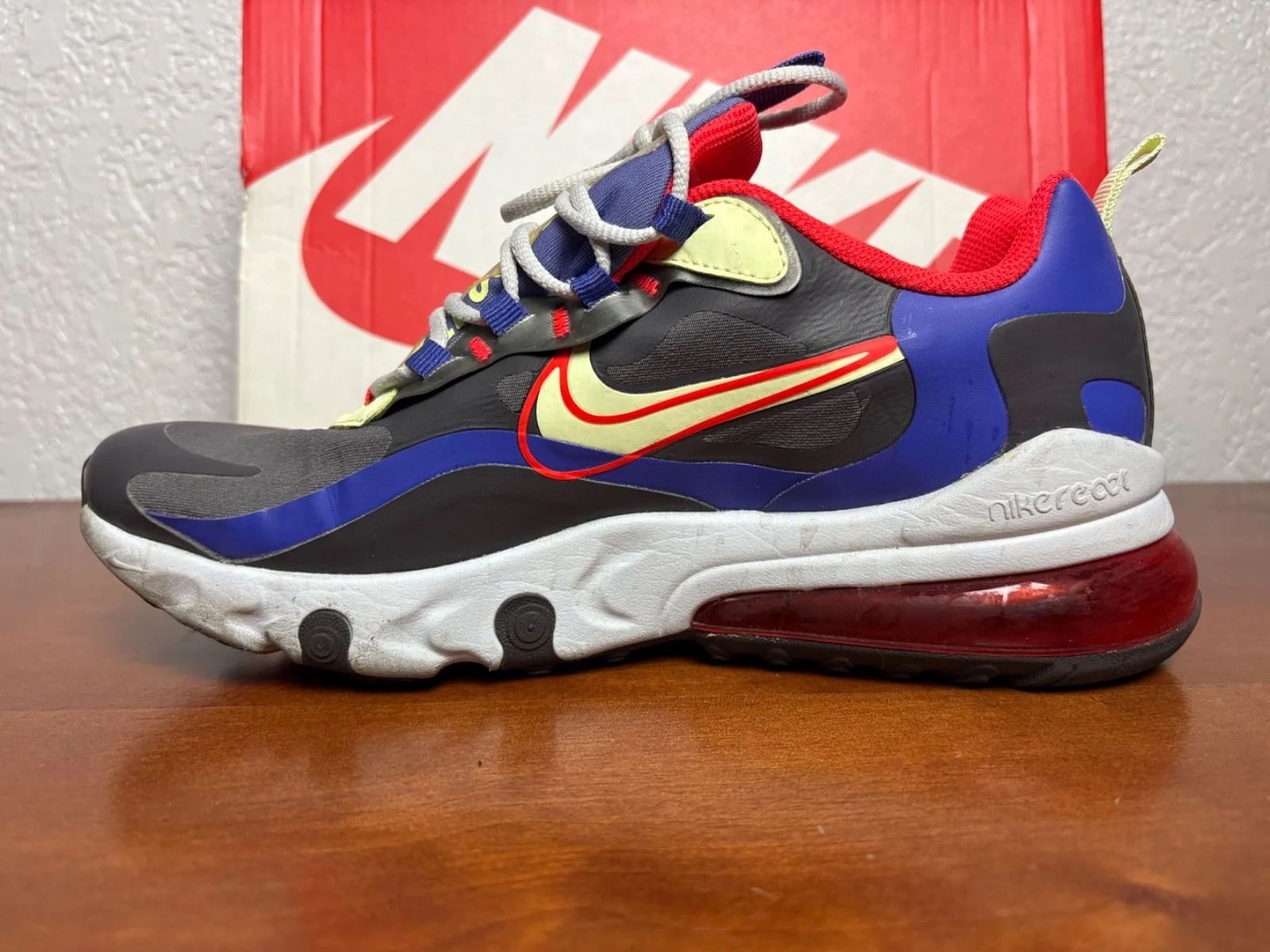 Nike Air Max 270 React GS Thunder Grey Barely Volt CT1630-001 Size 7Y Sneakers – photo 8