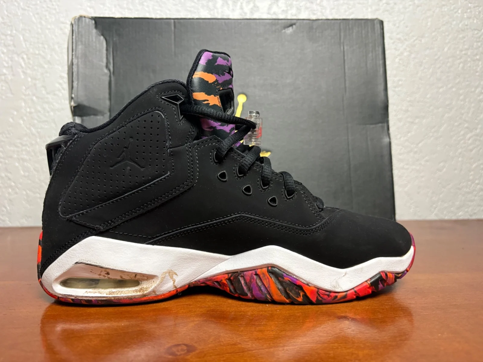 Jordan B'Loyal GS Black Orange Purple Tiger Print Boys Size 7Y w/ Box – photo 6