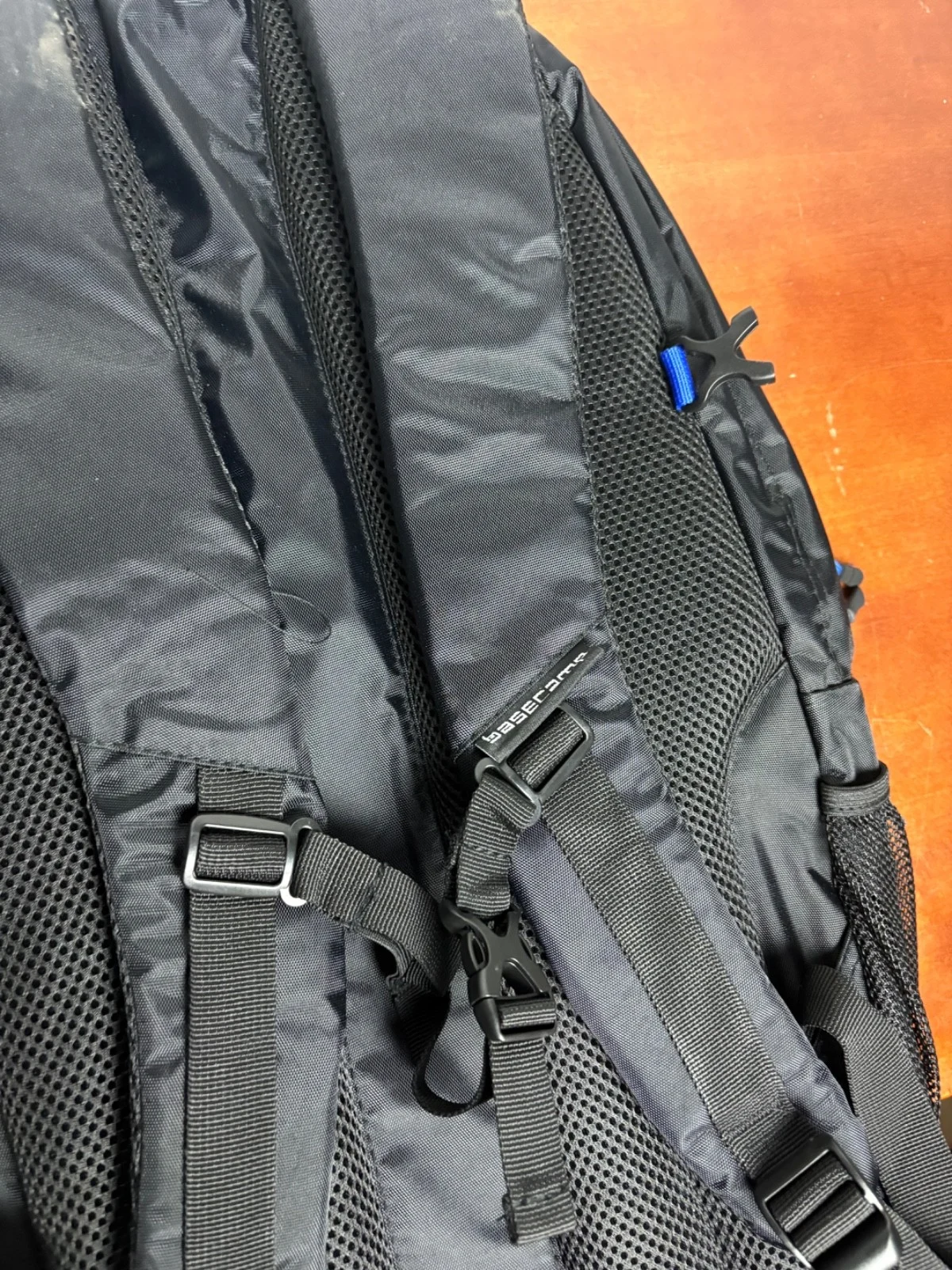 Basecamp Black & Blue Laptop Backpack Watermark Logo Padded Straps Travel Bag – photo 6