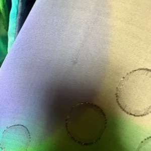 Citron Santa Monica Silk Blouse XL Blue Green Polka Dot Burnout Sheer High Low – photo 7