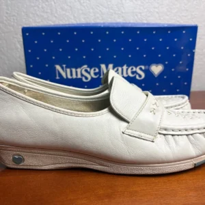 Nurse Mates Shoes Womens Size 9.5 White Leather Lace Up Comfort Nursing Oxford – photo 3
