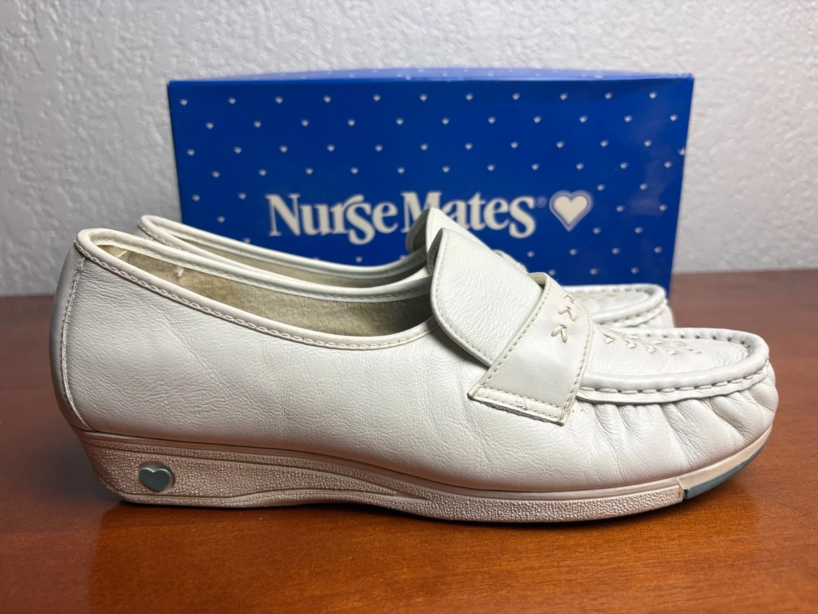 Nurse Mates Shoes Womens Size 9.5 White Leather Lace Up Comfort Nursing Oxford – photo 3