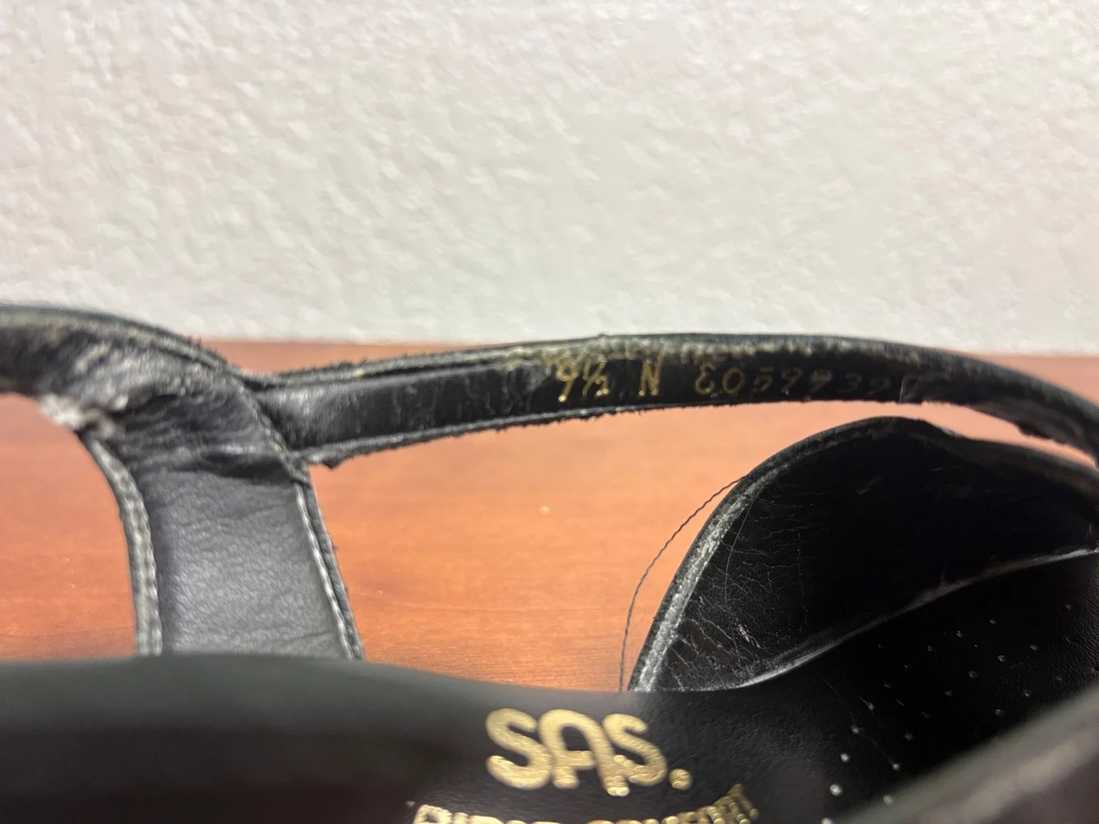 SAS Caress Black leather slingback wedge comfort sandals size 9.5 M – photo 11
