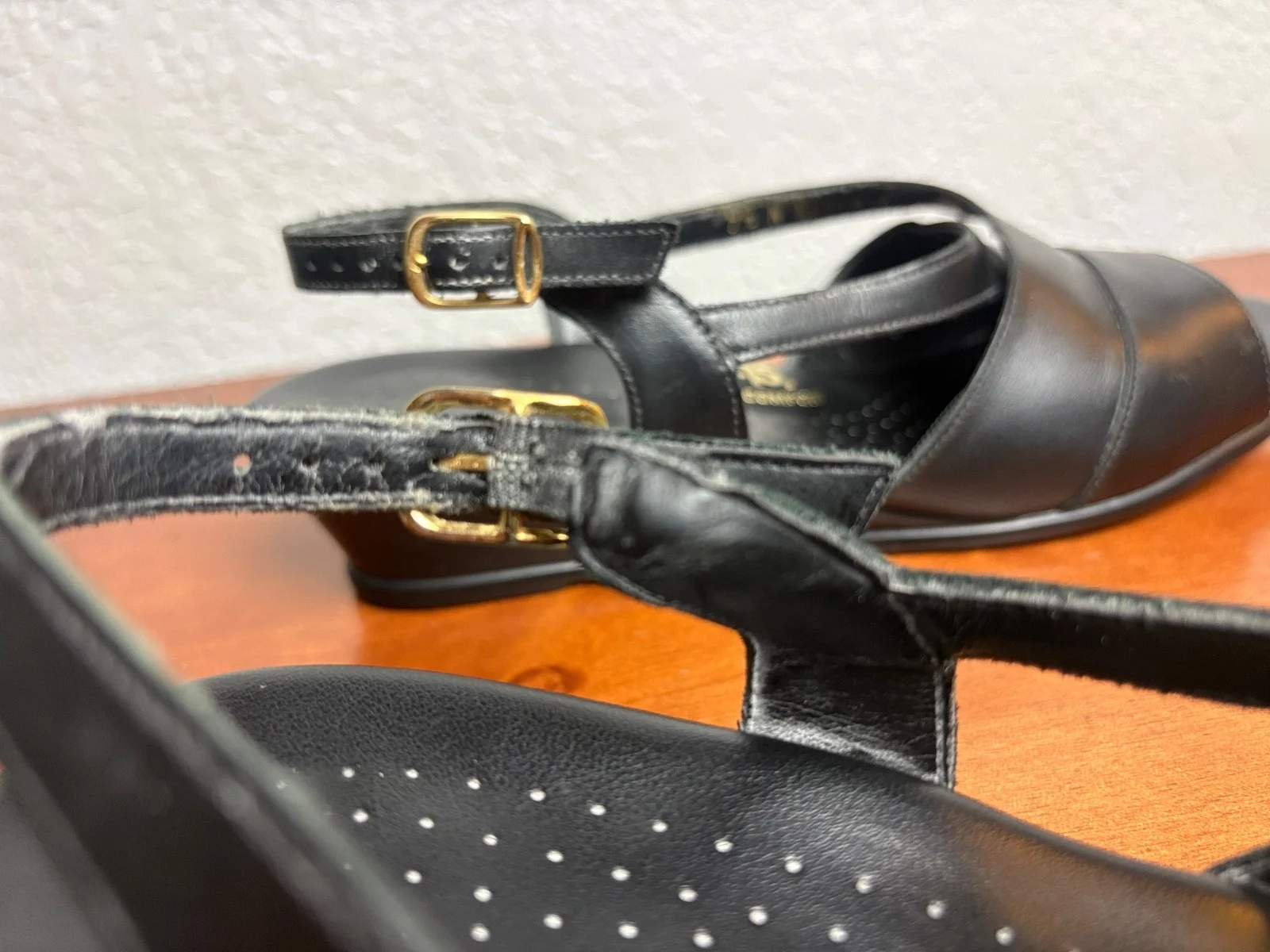 SAS Caress Black leather slingback wedge comfort sandals size 9.5 M – photo 12