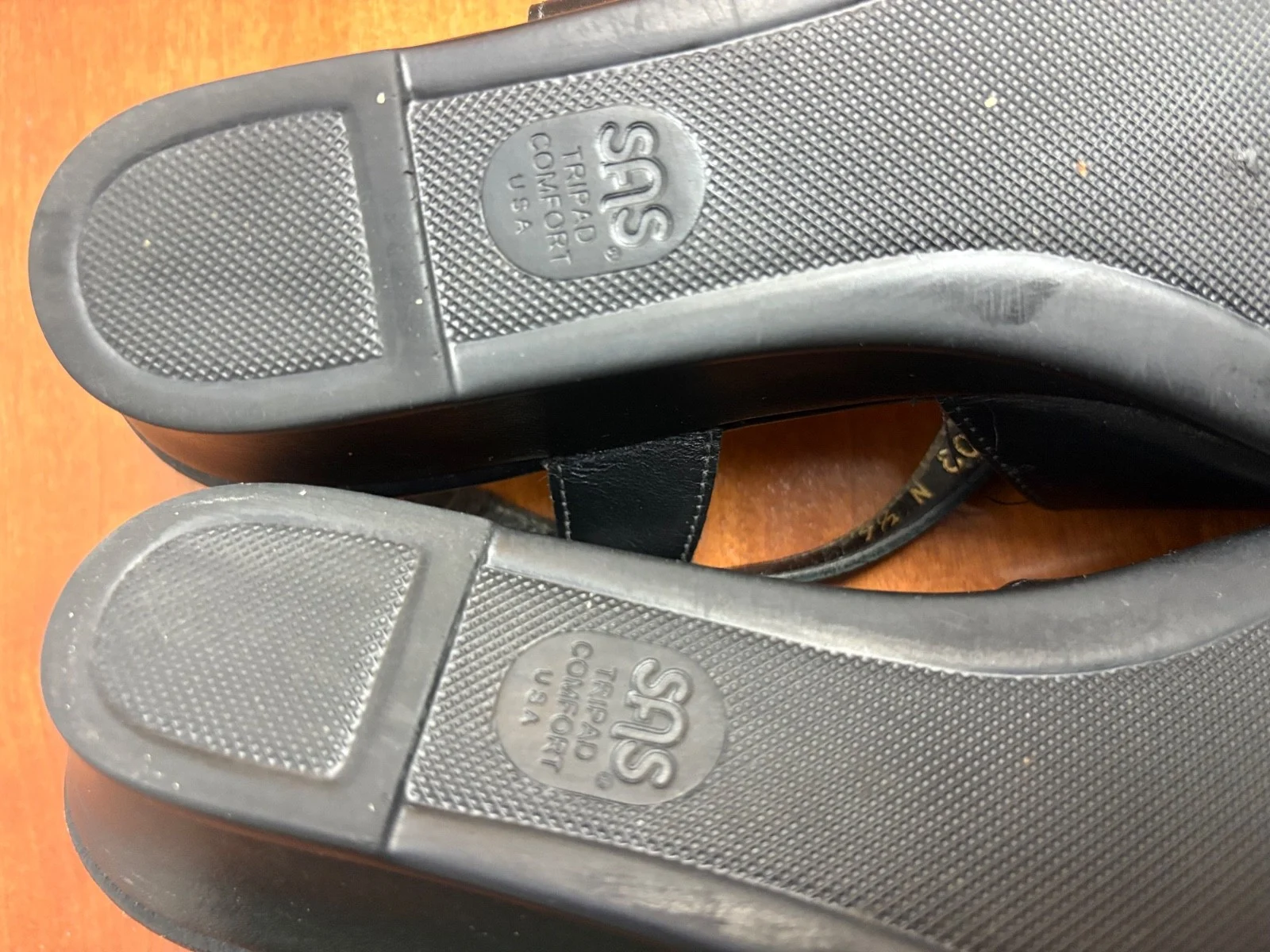 SAS Caress Black leather slingback wedge comfort sandals size 9.5 M – photo 14