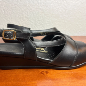 SAS Caress Black leather slingback wedge comfort sandals size 9.5 M – photo 4