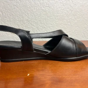 SAS Caress Black leather slingback wedge comfort sandals size 9.5 M – photo 5