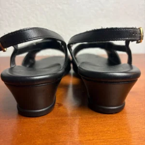 SAS Caress Black leather slingback wedge comfort sandals size 9.5 M – photo 6