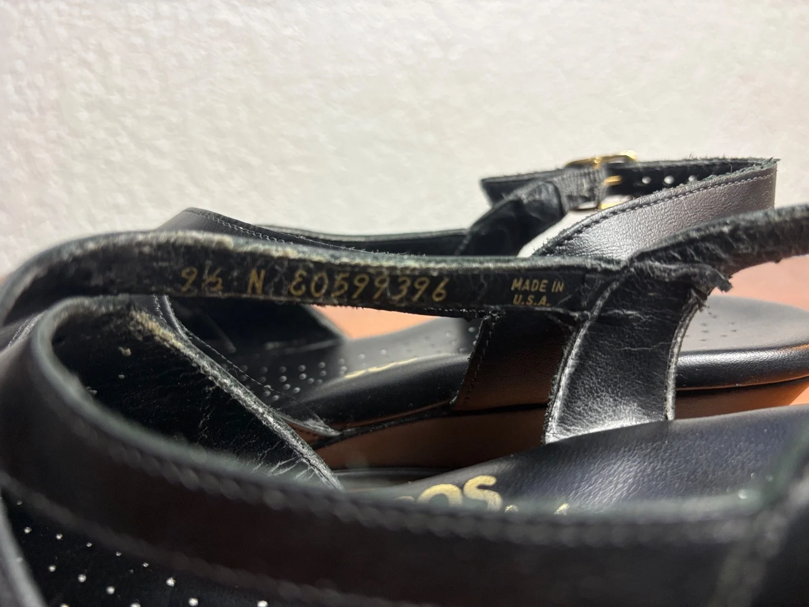SAS Caress Black leather slingback wedge comfort sandals size 9.5 M – photo 9