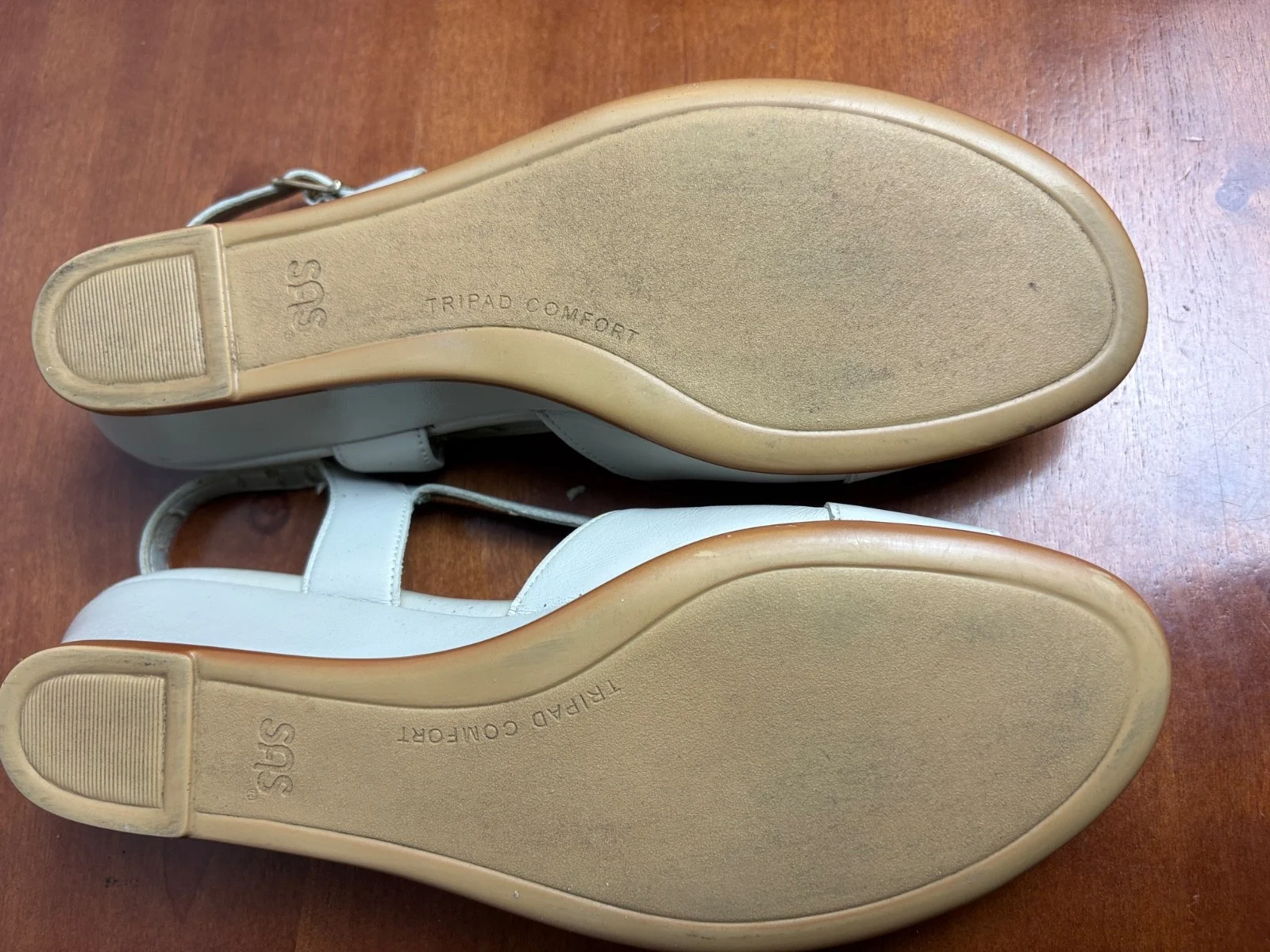 SAS Caress Wedge Sandals Women’s Sz 9.5 W Cross Strap Bone Beige Tripad Comfort – photo 12