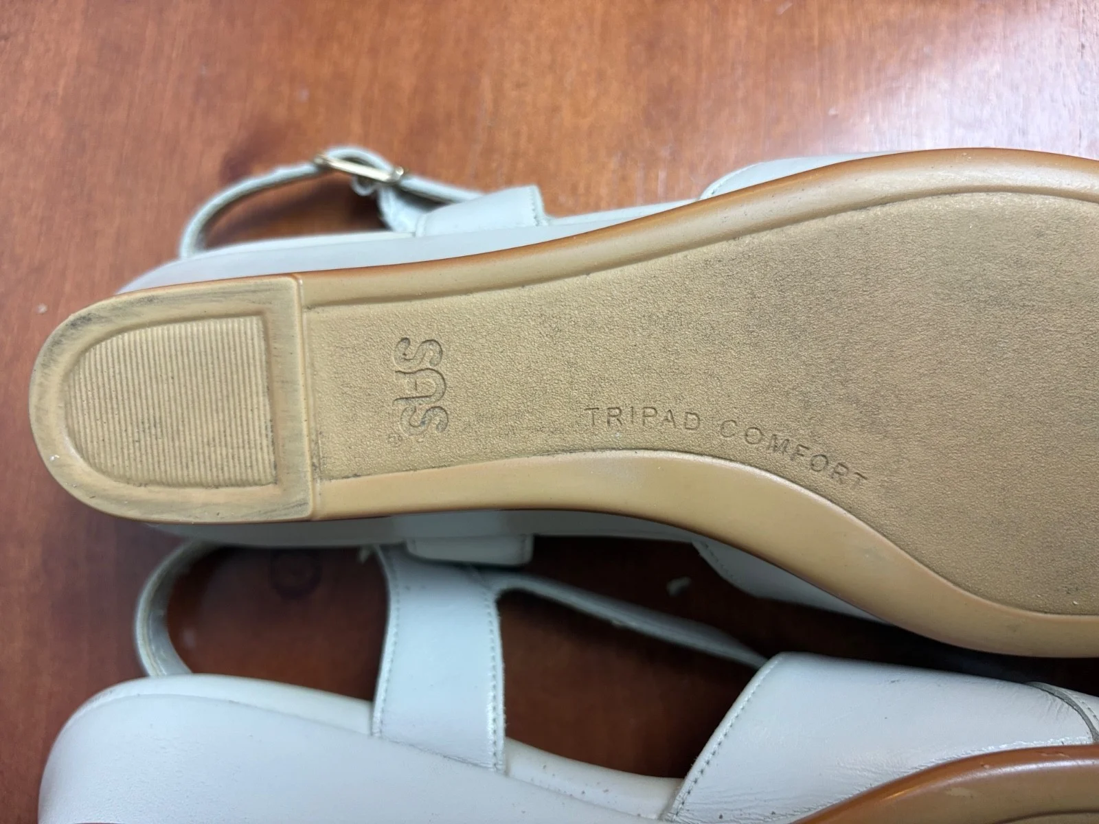 SAS Caress Wedge Sandals Women’s Sz 9.5 W Cross Strap Bone Beige Tripad Comfort – photo 13