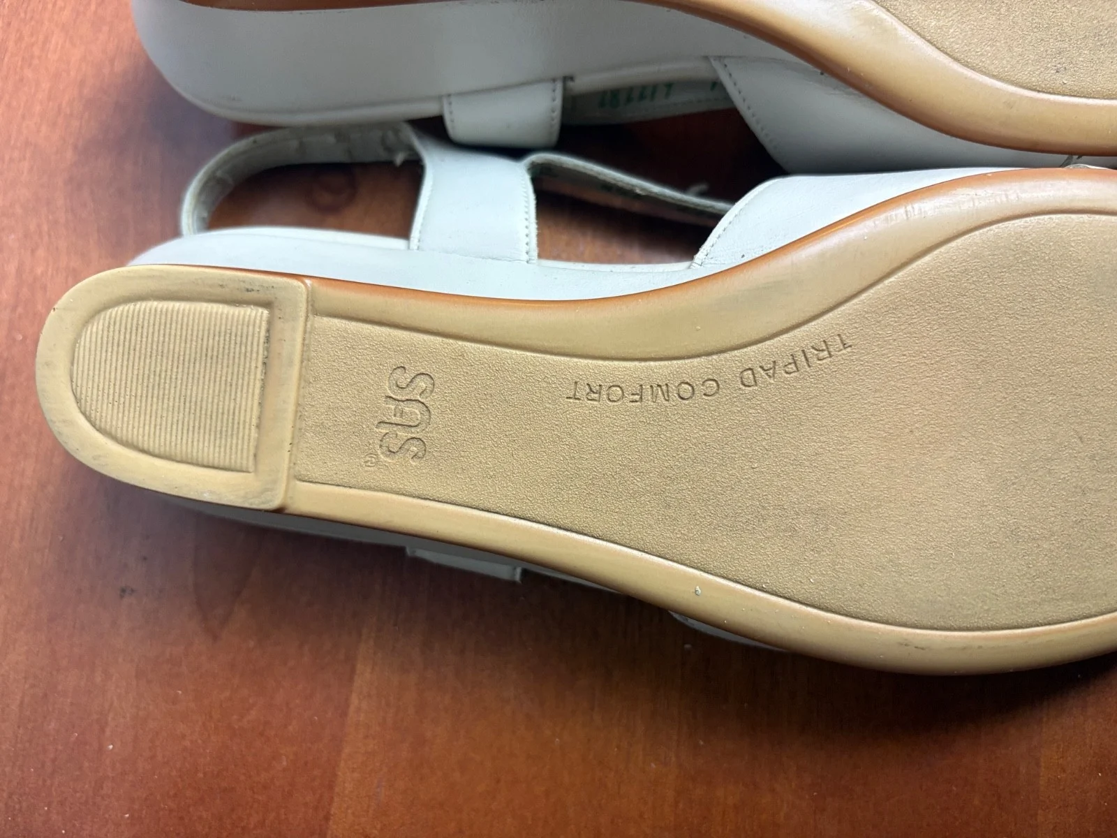 SAS Caress Wedge Sandals Women’s Sz 9.5 W Cross Strap Bone Beige Tripad Comfort – photo 14