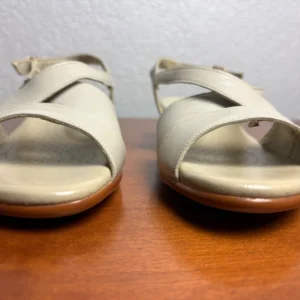 SAS Caress Wedge Sandals Women’s Sz 9.5 W Cross Strap Bone Beige Tripad Comfort – photo 3