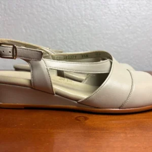 SAS Caress Wedge Sandals Women’s Sz 9.5 W Cross Strap Bone Beige Tripad Comfort – photo 4