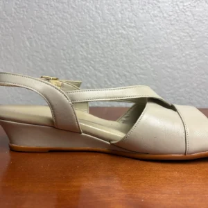 SAS Caress Wedge Sandals Women’s Sz 9.5 W Cross Strap Bone Beige Tripad Comfort – photo 5