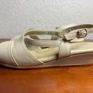 SAS Caress Wedge Sandals Women’s Sz 9.5 W Cross Strap Bone Beige Tripad Comfort – photo 7