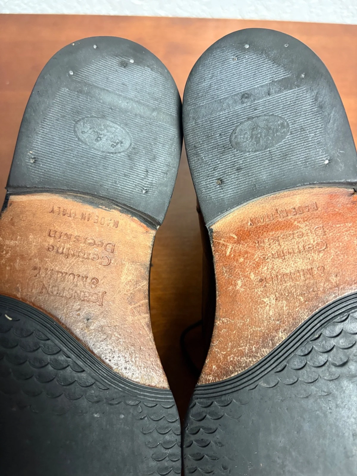 Johnston & Murphy Deerskin Boots Mens 7 M Black Leather Cap Toe Made in Italy – photo 19