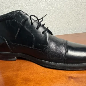 Johnston & Murphy Deerskin Boots Mens 7 M Black Leather Cap Toe Made in Italy – photo 5