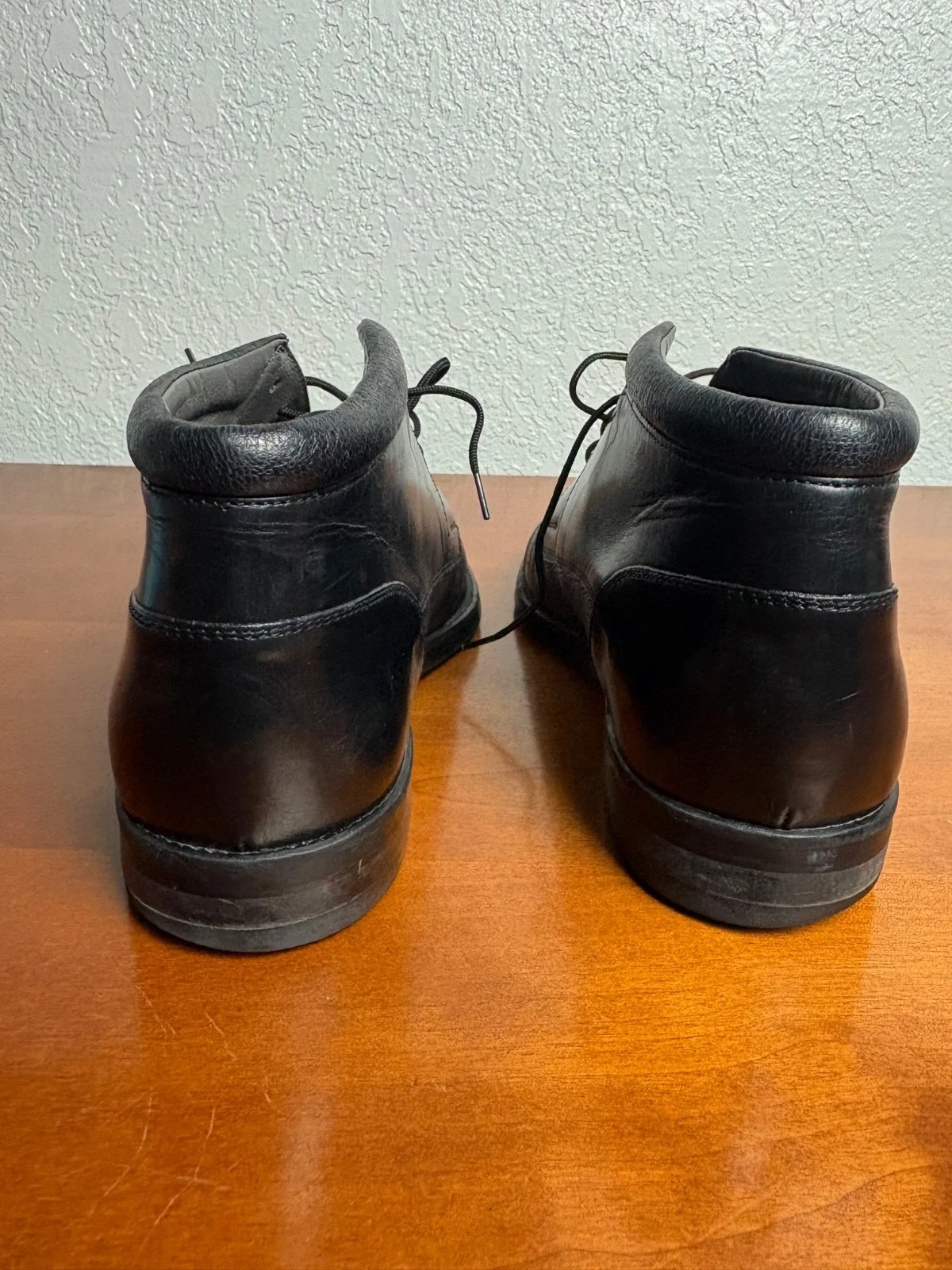 Johnston & Murphy Deerskin Boots Mens 7 M Black Leather Cap Toe Made in Italy – photo 8