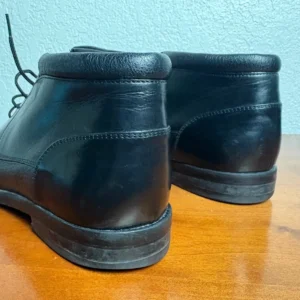 Johnston & Murphy Deerskin Boots Mens 7 M Black Leather Cap Toe Made in Italy – photo 9