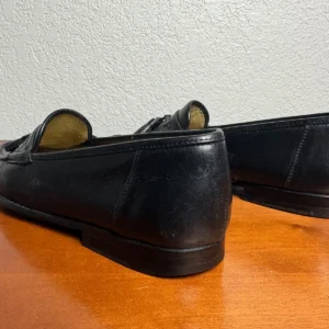 Santoni Italy Mens 7.5 D Black Leather Tassel Loafers Vero Cuoio Dress Shoes – photo 10