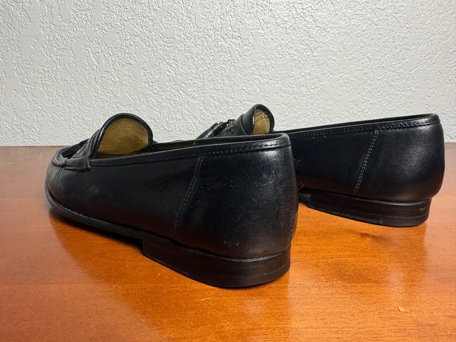 Santoni Italy Mens 7.5 D Black Leather Tassel Loafers Vero Cuoio Dress Shoes – photo 10