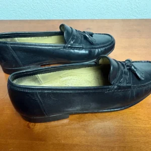Santoni Italy Mens 7.5 D Black Leather Tassel Loafers Vero Cuoio Dress Shoes – photo 5