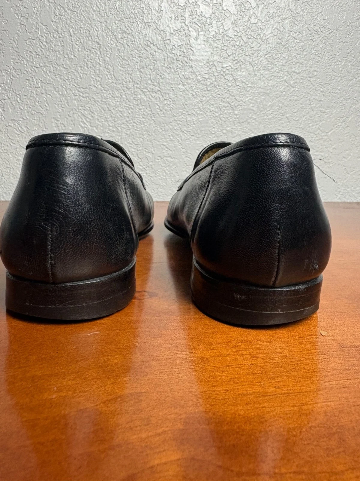 Santoni Italy Mens 7.5 D Black Leather Tassel Loafers Vero Cuoio Dress Shoes – photo 9