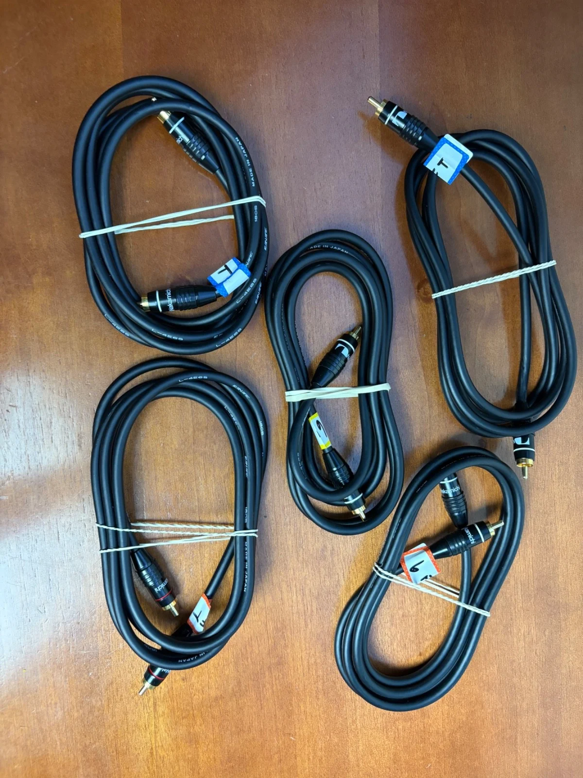 5pk Canare L-4E6S RCA Audio Cables 6ft Nakamichi Terminals Japan