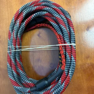 Single High-End Braided Speaker Cable - Banana Plugs to Raw Wire - Red/Gray/Blac – photo 4