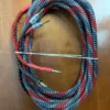 High-End Audiophile Speaker Cables - Gold Plated Banana Plugs - Red/Grey Braided