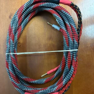 High-End Audiophile Speaker Cables - Gold Plated Banana Plugs - Red/Grey Braided – photo 4