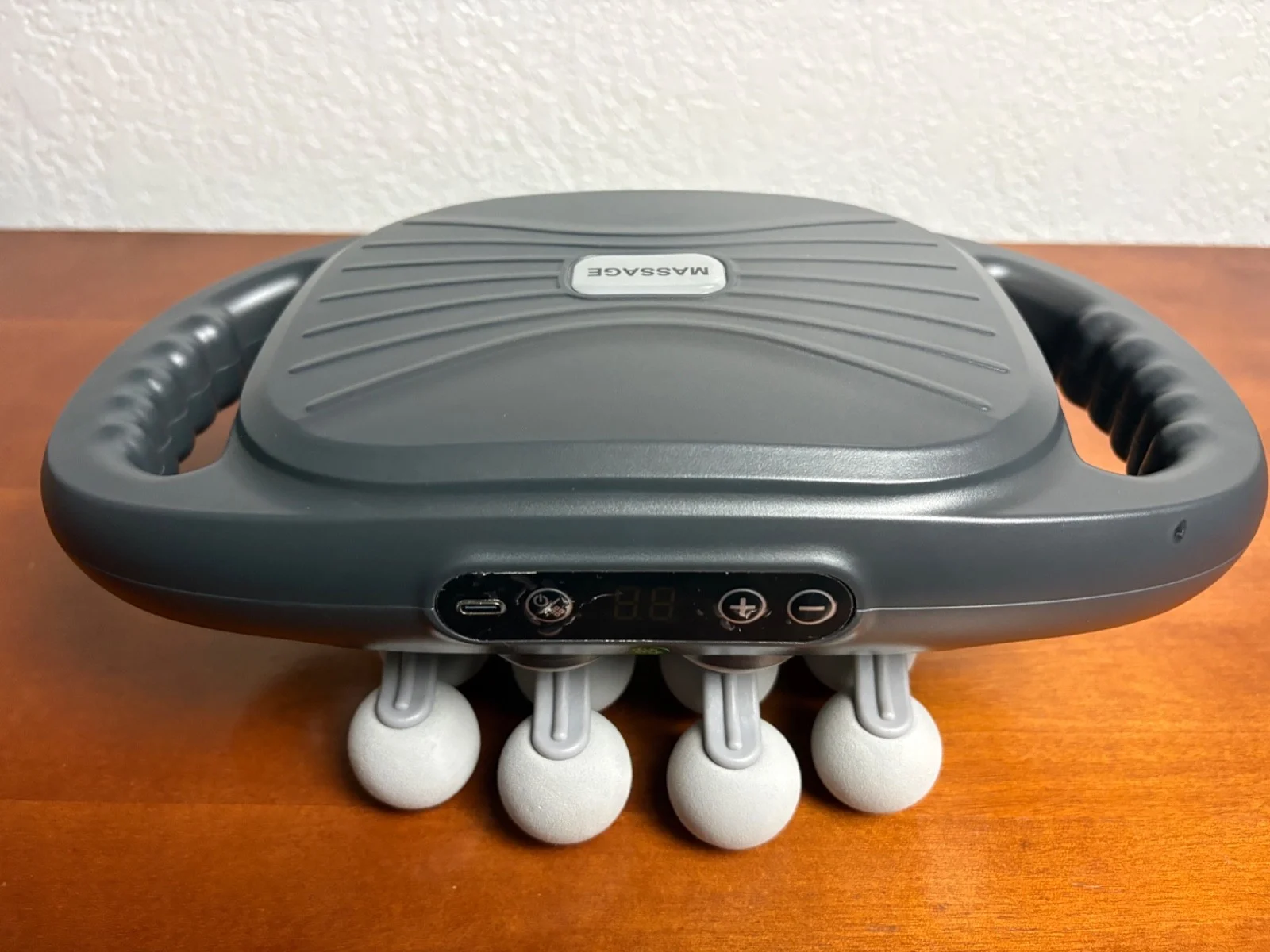 Rechargeable Multi-Head Deep Tissue Body Massager - Portable Gray/Silver