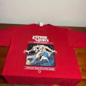 Stranger Things Upside Down T-Shirt Mens L Red Demogorgon Eleven Role Play Game