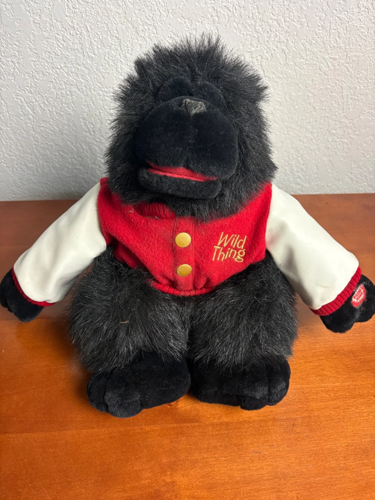 Main Joy "Wild Thing" Gorilla Plush Singing Dancing 12" Letterman Jacket