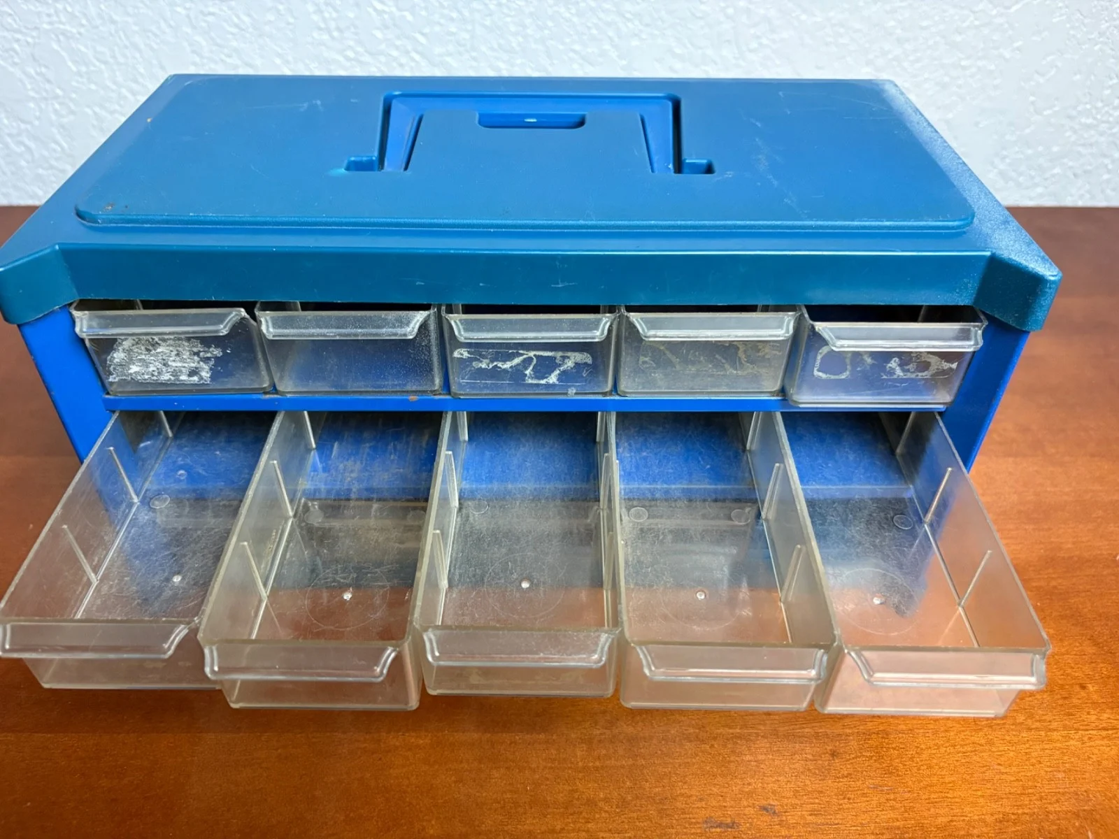 Blue Plastic 14-Drawer Small Parts Organizer Storage Cabinet Tool Box – photo 4
