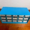 Blue 15 Drawer Small Parts Organizer Hardware Cabinet