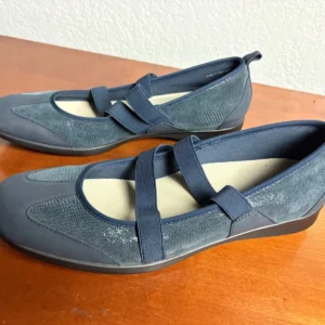 Trotters Women's Blue Mesh Mary Jane Flats Shoes Size 11M Elastic Straps – photo 2