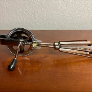 Vintage Hand Crank Mixer Egg Beater "Wonder" Stainless Steel Black Handle