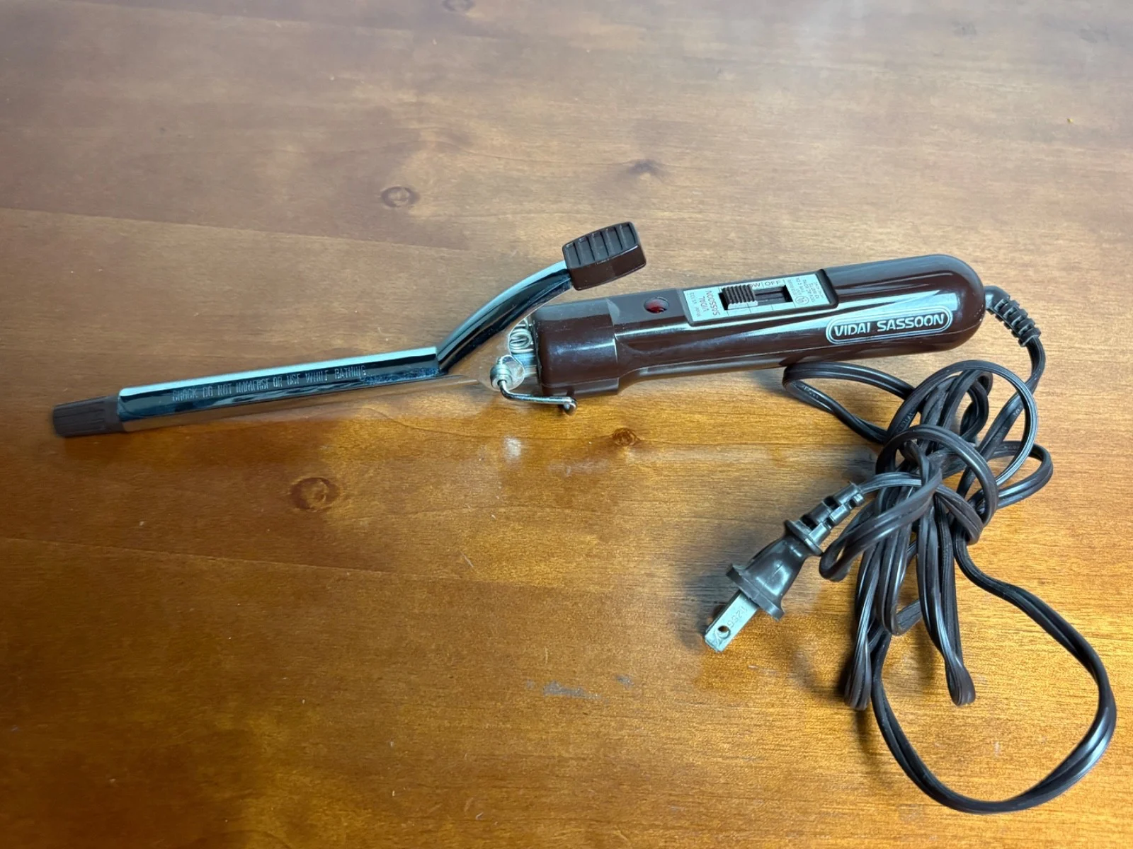 Vidal Sassoon VS 103 Vintage Curling Iron Brown High/Low Heat TESTED WORKS 13W