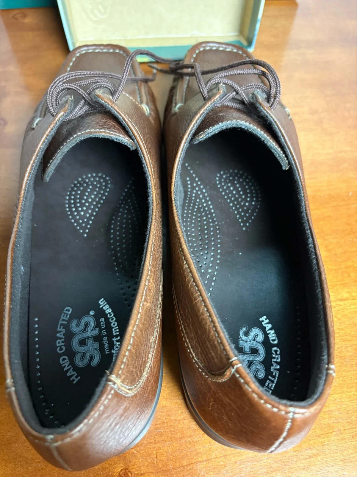 SAS Siesta Brown Leather Comfort Moccasin Womens 10 N Lace Up Oxford Shoes USA – photo 14