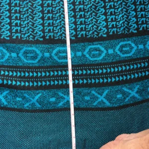 Barnaby Sweater Mens L Blue Black Geometric Southwestern Leather Accents – photo 11
