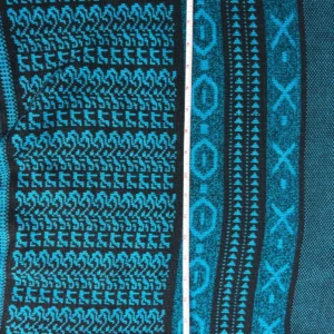 Barnaby Sweater Mens L Blue Black Geometric Southwestern Leather Accents – photo 8