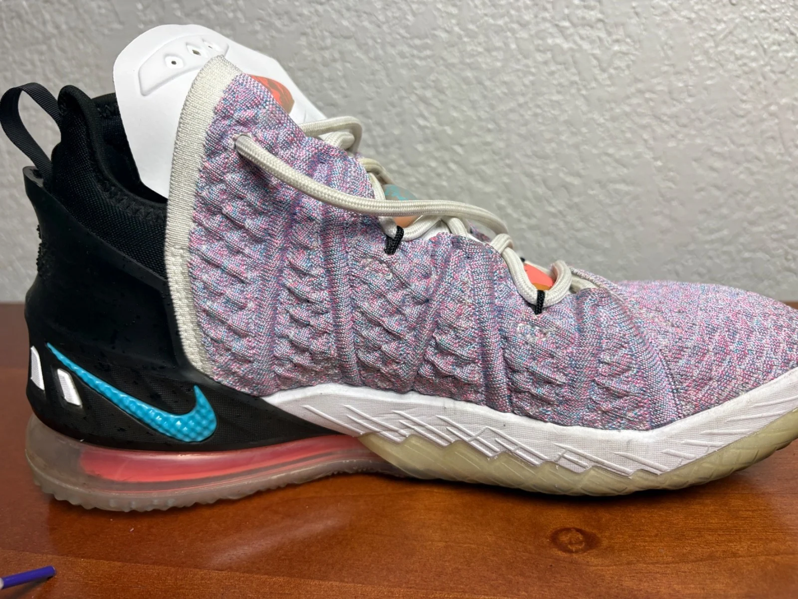 Nike LeBron 18 Graffiti James Gang Black Chlorine Blue Men's 9.5 Read Details – photo 5