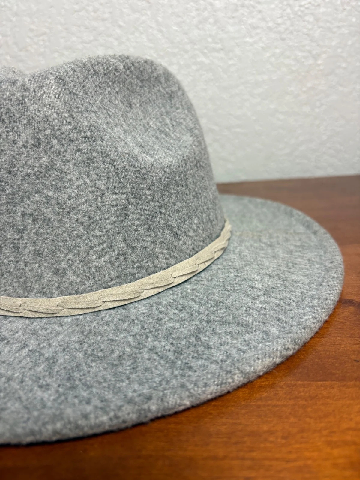 Set of 3 Wide Brim Fedora Hats Black Grey Camel Tan One Size Unisex Boater Style – photo 14