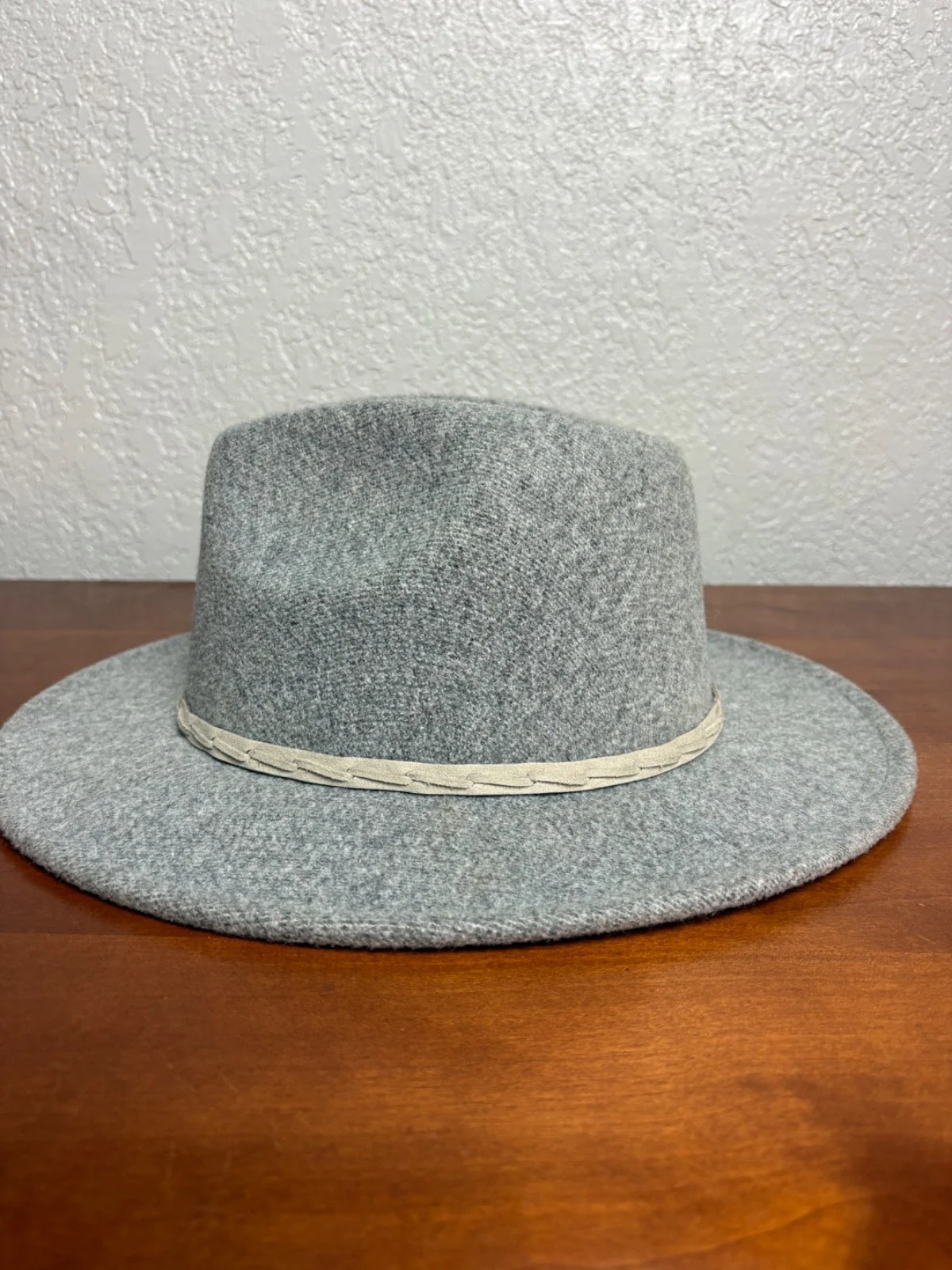 Set of 3 Wide Brim Fedora Hats Black Grey Camel Tan One Size Unisex Boater Style – photo 15