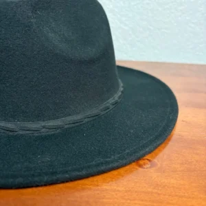 Set of 3 Wide Brim Fedora Hats Black Grey Camel Tan One Size Unisex Boater Style – photo 23