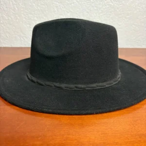 Set of 3 Wide Brim Fedora Hats Black Grey Camel Tan One Size Unisex Boater Style – photo 24