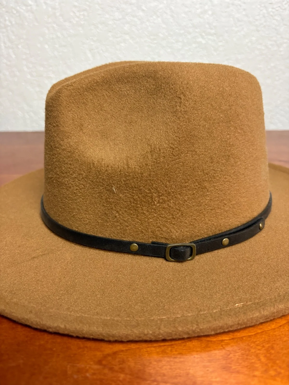 Set of 3 Wide Brim Fedora Hats Black Grey Camel Tan One Size Unisex Boater Style – photo 6